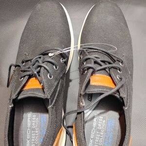 Skechers Men's Black and Orange Casual Shoes